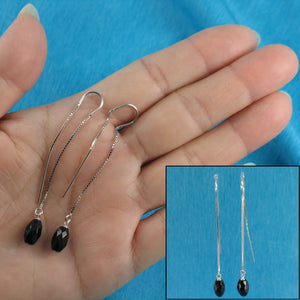9131052-Real-Silver-925-Box-Chain-Hook-Genuine-Faceted-Black-Onyx-Earrings