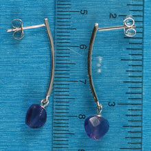 Load image into Gallery viewer, 9131782-Beautiful-Heart-Genuine-Amethyst-Cubic-Zirconia-Solid-Silver-925-Earrings