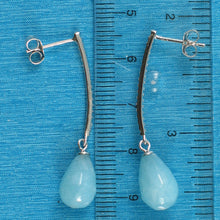 Load image into Gallery viewer, 9131784-Beautiful-Genuine-Aquamarine-Cubic-Zirconia-Solid-Silver-925-Earrings