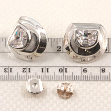 Load image into Gallery viewer, 9131800-Fine-Cubic-Zirconia-Halo-Large-Stud-Earrings-in-Sterling-Silver