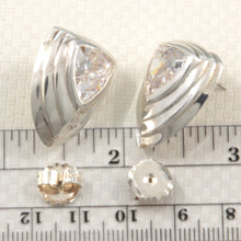 Load image into Gallery viewer, 9131802-Fine-Cubic-Zirconia-Triangle-Large-Stud-Earrings-in-Sterling-Silver