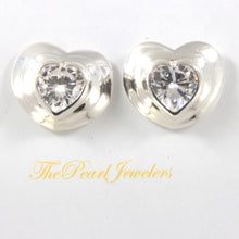 Load image into Gallery viewer, 9131808-Cubic-Zirconia-Heart-Stud-Earrings-in-Sterling-Silver