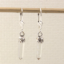 Load image into Gallery viewer, 9139996-Genuine-Crystal-Hexagonal-Pointed-Silver-Earrings