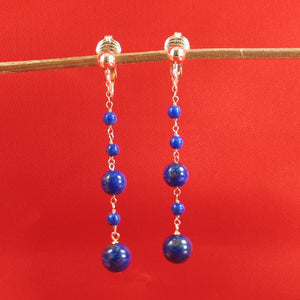9140027-Blue-Lapis 14k-Yellow-Gold-Filled-Non-Pierced-Clip-On-Earrings
