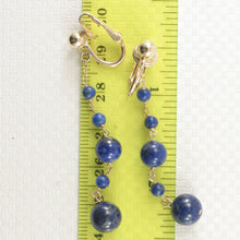 Load image into Gallery viewer, 9140027-Blue-Lapis 14k-Yellow-Gold-Filled-Non-Pierced-Clip-On-Earrings