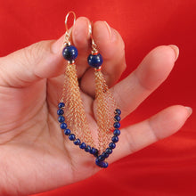 Load image into Gallery viewer, 9140029-Handcrafted-14k-Yellow-Gold-Filled-Hook-Blue-Lapis-Lazuli-Earrings