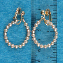 Load image into Gallery viewer, 9140032-14k-Yellow-Gold-Fille- Non-Pierced-Clip-On-Handcrafted-Pink-Pearl-Earrings