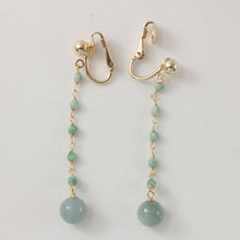 Load image into Gallery viewer, 9140033-14k-Yellow-Gold-Filled-Non-Pierced-Clip-On-Handcrafted-Jade-Earrings