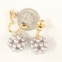 Load image into Gallery viewer, 9140054-1/20-14k-Gold-Filled-Non-Pierced-Clip-On-Gray-Pearl-Dangle-Earrings
