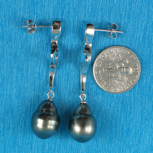 91T0090-Solid-Silver-Genuine-Tahitian-Pearl-Lightening-Design-Dangle-Earrings