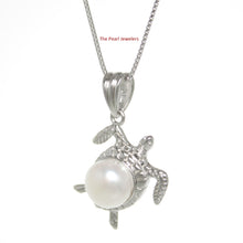 Load image into Gallery viewer, 9200060-Sterling-Silver-925-Hawaiian-Honu-Sea-Turtle-White-Pearl-Pendant