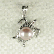 Load image into Gallery viewer, 9200062-Hawaiian-Jewelry-Honu-Solid-Silver-925-Sea-Turtle-Pink-Pearl-Pendant