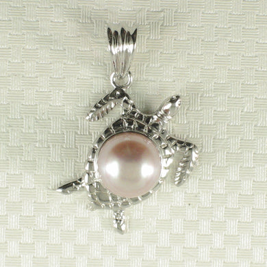 Hawaiian Honu Sterling Silver Pink Pearl Pendant