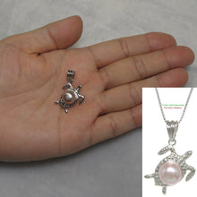 Load image into Gallery viewer, 9200062-Hawaiian-Jewelry-Honu-Solid-Silver-925-Sea-Turtle-Pink-Pearl-Pendant
