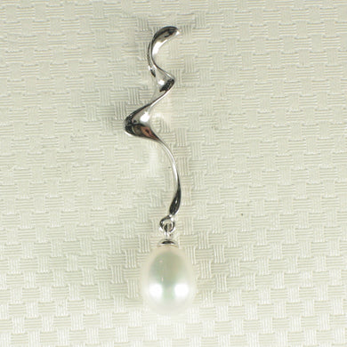 Sterling Silver 925 Water Flow White Pearl Pendant