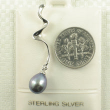 Load image into Gallery viewer, 9200091-Solid-Silver-925-Water-Flow-Black-Cultured-Pearl-Pendant