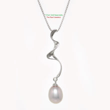 Load image into Gallery viewer, 9200092-Solid-Silver-925-Water-Flow-Pale-Lavender-Cultured-Pearl-Pendant-Necklace