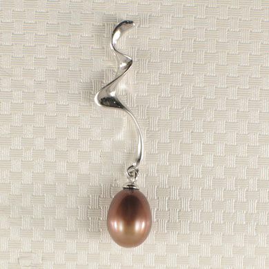 Sterling Silver 925 Water Flow Chocolate Pearl Pendant