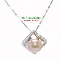 Load image into Gallery viewer, 9200102-Sterling-Silver-925-Unique-Natural-Pink-Cultured-Pearl-C.Z-Pendant