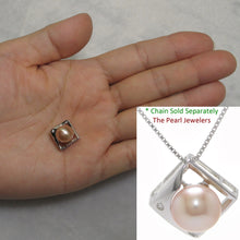 Load image into Gallery viewer, 9200102-Sterling-Silver-925-Unique-Natural-Pink-Cultured-Pearl-C.Z-Pendant