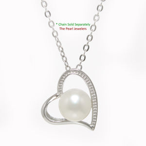 9200110-Sterling-Silver-Love-Hearts-Genuine-White-Cultured-Pearl-Pendant-Necklace