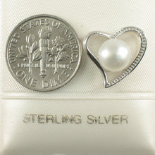 Load image into Gallery viewer, 9200110-Sterling-Silver-Love-Hearts-Genuine-White-Cultured-Pearl-Pendant-Necklace