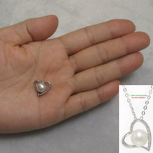 Load image into Gallery viewer, 9200110-Sterling-Silver-Love-Hearts-Genuine-White-Cultured-Pearl-Pendant-Necklace