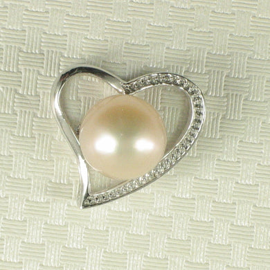 Sterling Silver 925 Love & Hearts Peach Pearl Pendant
