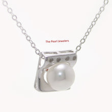 Load image into Gallery viewer, 9200120-Beautiful-Sterling-Silver-925-Cubic-Zirconia-White-Cultured-Pearl-Pendant