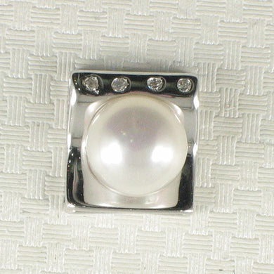 Sterling Silver 925 CZ & White Pearl Pendant