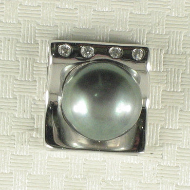 Sterling Silver 925 CZ & Black Pearl Pendant