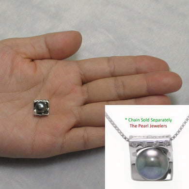 9200121-Beautiful-Craft-Silver-925-Cubic-Zirconia-Black-Cultured-Pearl-Pendant-Necklace