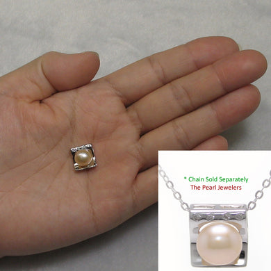 9200122-Beautiful-Craft-Silver-925-Cubic-Zirconia-Pink-Cultured-Pearl-Pendant-Necklace