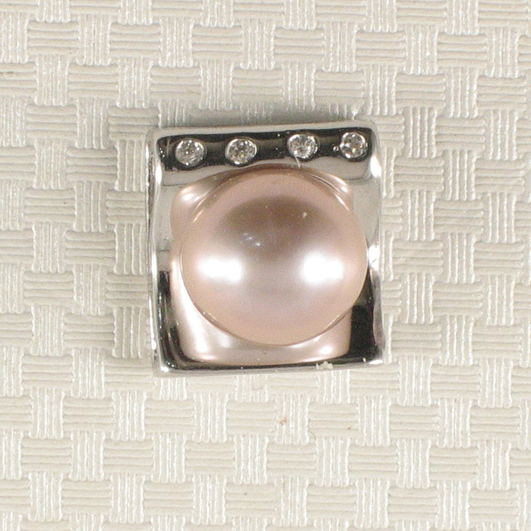 Sterling Silver 925 CZ & Lavender Pearl Pendant