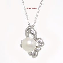 Load image into Gallery viewer, 9200130-White-Cultured-Pearl-C.Z-Sterling-Silver-925-Flower-Pendants