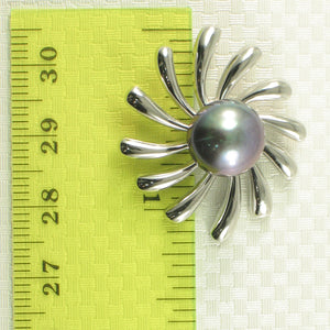9200151-Black-Cultured-Pearl-Sterling-Silver-925-Sun-Design-Pendants-Necklace