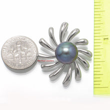 Load image into Gallery viewer, 9200151-Black-Cultured-Pearl-Sterling-Silver-925-Sun-Design-Pendants-Necklace