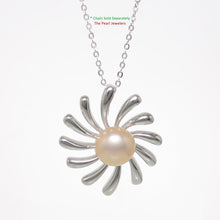 Load image into Gallery viewer, 9200152-Solid-Sterling-Silver-925-Sun-Genuine-Peach-Cultured-Pearl-Pendant