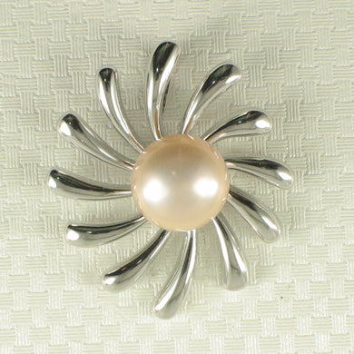 Sterling Silver 925 Sun Design Peach Pearl Pendant
