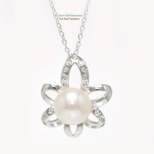 9200160-Sterling-Silver-.925-Cubic-Zirconia-Genuine-White-Cultured-Pearl-Pendant