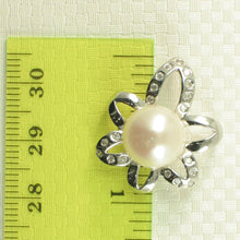 Load image into Gallery viewer, 9200160-Sterling-Silver-.925-Cubic-Zirconia-Genuine-White-Cultured-Pearl-Pendant