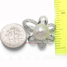 Load image into Gallery viewer, 9200160-Sterling-Silver-.925-Cubic-Zirconia-Genuine-White-Cultured-Pearl-Pendant