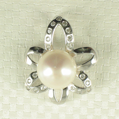 Sterling Silver 925 CZ & White Pearl Pendant
