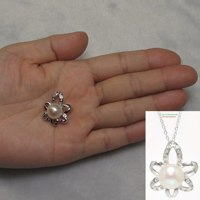9200160-Sterling-Silver-.925-Cubic-Zirconia-Genuine-White-Cultured-Pearl-Pendant
