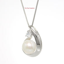 Load image into Gallery viewer, 9200210-Solid-Silver-925-Unique-Cubic-Zirconia-White-Cultured-Pearl-Pendant