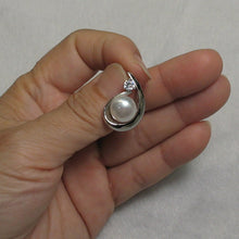 Load image into Gallery viewer, 9200210-Solid-Silver-925-Unique-Cubic-Zirconia-White-Cultured-Pearl-Pendant