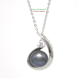 9200211-Solid-Silver-925-Cubic-Zirconia-Black-Cultured-Pearl-Unique-Pendant