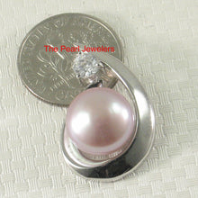 Load image into Gallery viewer, 9200214-Solid-Silver-925-Cubic-Zirconia-Lavender-Cultured-Pearl-Unique-Pendant