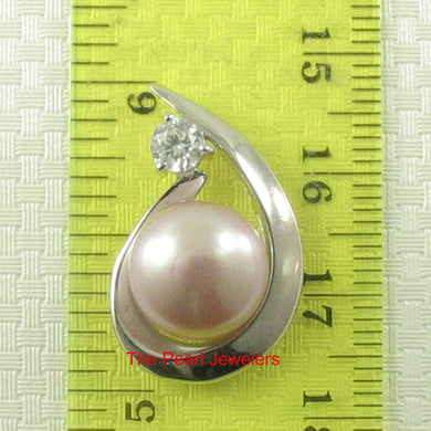 Sterling Silver 925 CZ & Lavender Pearl Pendant