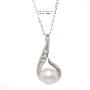 9200220-Solid-Silver-925-Fish-Hook-Cubic-Zirconia-White-Cultured-Pearl-Pendant